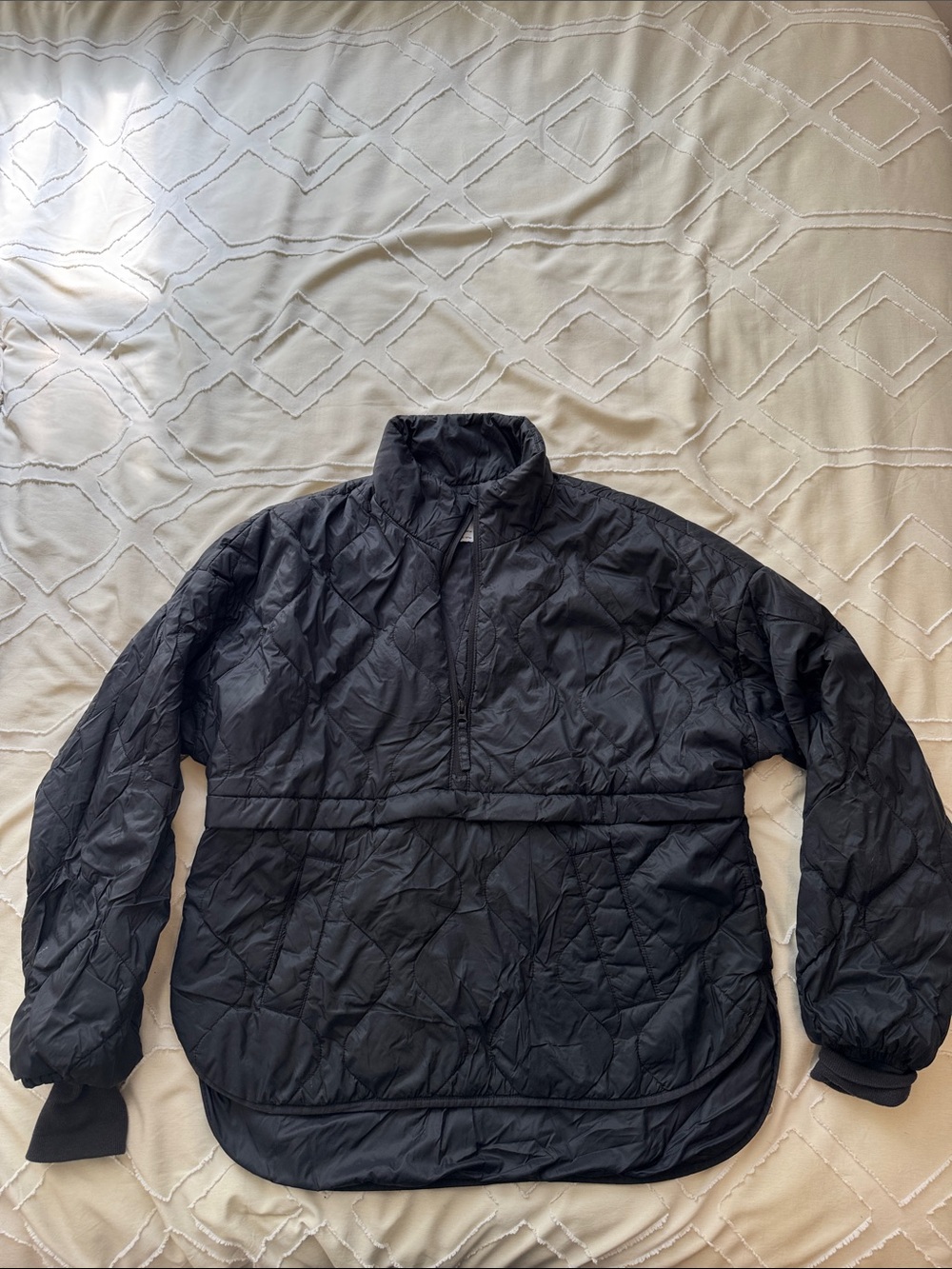 Old Navy Black Quilted Half-Zip Puffer Pullover